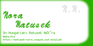 nora matusek business card